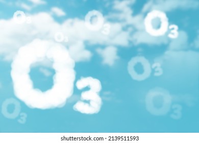 white cloud in O3 text on blue sky background for World Ozone Day