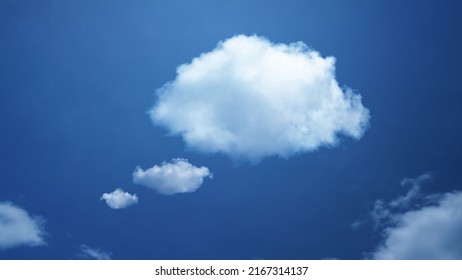 White cloud shape of a thinking balloon at blur sky background, 
concept communication.