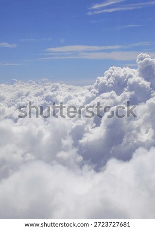 white clouds and customizable space with text ideal as a concept of travel beyond life