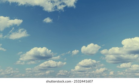 White Clouds Floating In Sky. Cloudscape Nature Background. Beauty. Cloudy Landscape.