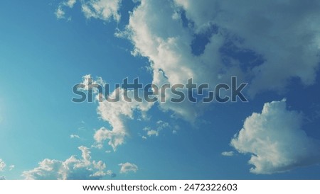 White Clouds Floating In Sky. Cloudscape Nature Background. Beauty. Cloudy Landscape.