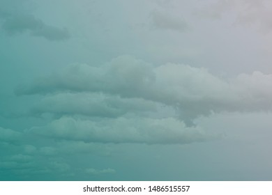 White Clouds Floating Sky, Forming Like Large Cotton Ball. 