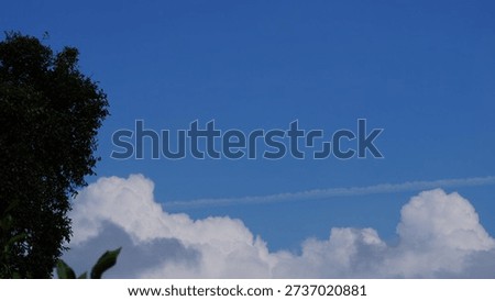 White clouds forming thin linear streaks across a blue sky. Minimal and natural sky background suitable for design projects, abstract compositions, nature themes, weather concepts, and clean visual layout