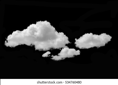 White Clouds Isolated On Black Background