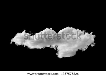 White clouds isolated on black sky