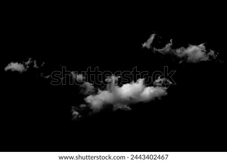 White clouds isolated on black background
