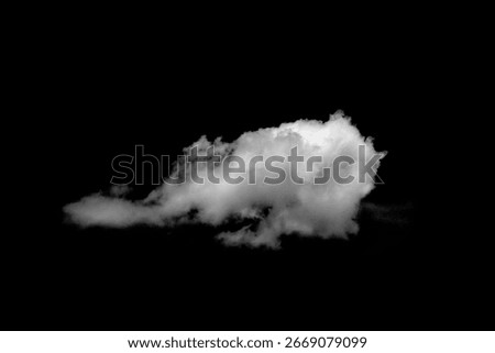 White clouds isolated on black background