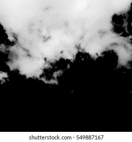 white clouds on black background