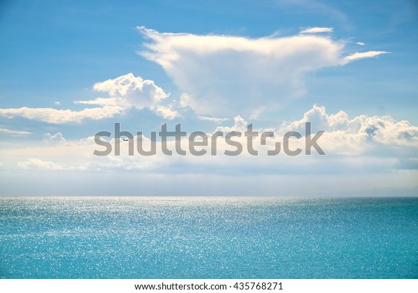 White Clouds On Blue Sky Over Stock Photo Edit Now