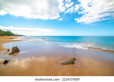 White Clouds Over La Perle Beach In Guadeloupe, Caribbean Sea