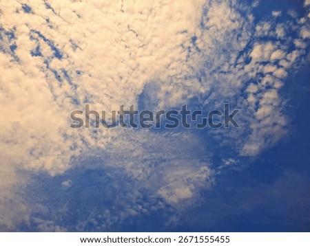 White Clouds texture in clear blue sky, weather and nature background 