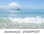 White clouds and waves in Yalong Bay Hainan China