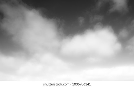 white cloudy mist black and white photo - Shutterstock ID 1036786141