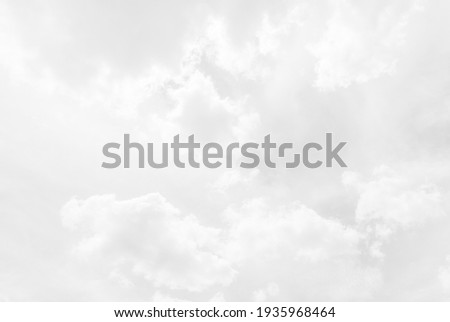 White cloudy sky for background.