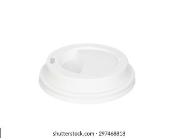 White Coffee Lid Isolated On White Background