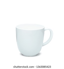 White Coffee Mug Isolated On White Background With Clipping Path..