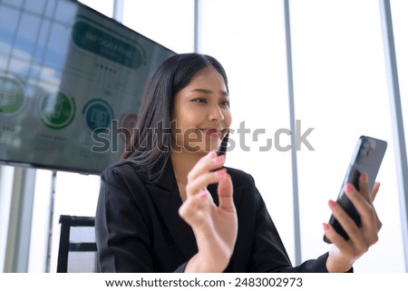 White collar worker is using smart phone at office. Business and people.