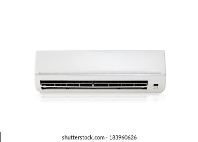 White color air conditioner machine isolated on white background 