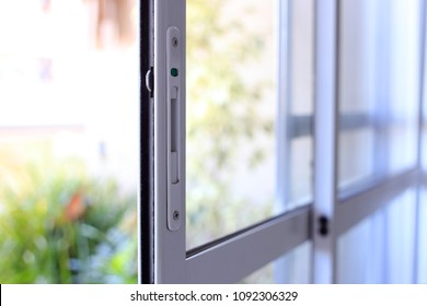 White color aluminum and glass sliding window door.