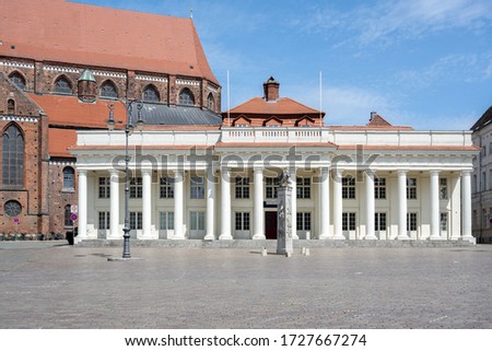 Similar – Image, Stock Photo Column with Schwerin city castle in the background