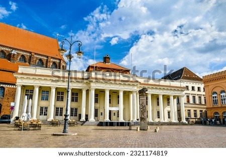 Similar – Image, Stock Photo Column with Schwerin city castle in the background