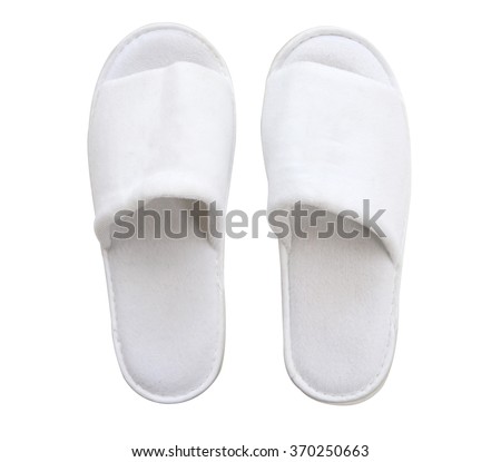 white comfortable slippers isolate (clipping path)