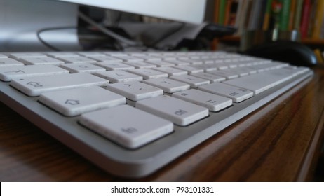 White computer keyboard close up 