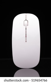 White Computer Mouse Isolated On Black