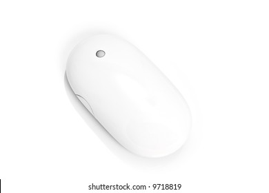 White computer mouse isolated on white