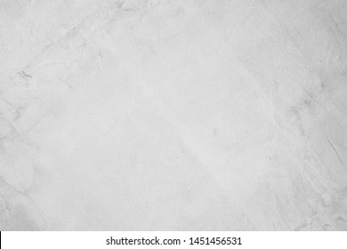 White Concreted Wall For Interiors Or Outdoor Exposed Surface Polished Concrete. Cement Have Sand And Stone Of Tone Vintage, Natural Patterns Old Antique, Design Art Work Floor Texture Background.