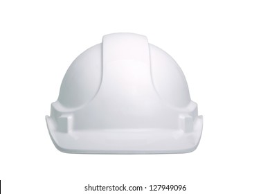 White Construction Helmet Isolated On White Background