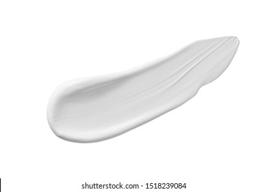 White cosmetic cream, body lotion, moisturiser swatch smear swipe. Skin care product smudge stroke isolated on white background. BB CC cream, makeup foundation texture - Shutterstock ID 1518239084