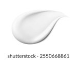 White cosmetic cream texture. Lotion smear. Creamy skincare product swatch isolated on white background