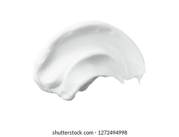 White cosmetic face cream texture  isolated on white background