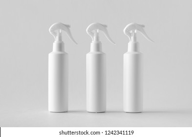 White Cosmetic Trigger Sprayer Bottle Mockup.