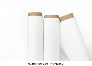 White Cotton Fabric Rolls Mockup