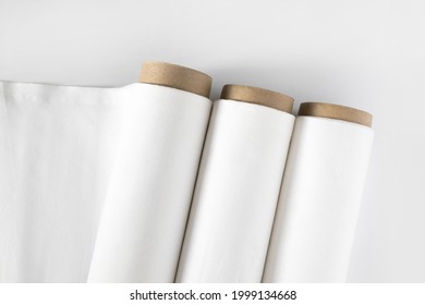 White cotton Fabric Rolls Mockup - Shutterstock ID 1999134668