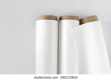 White cotton Fabric Rolls Mockup - Shutterstock ID 2001170810