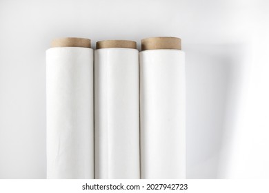 White Cotton Fabric Rolls Mockup	