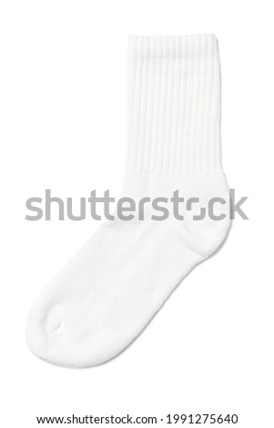 White cotton sock for design on white background