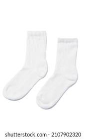 White cotton socks for design on white background