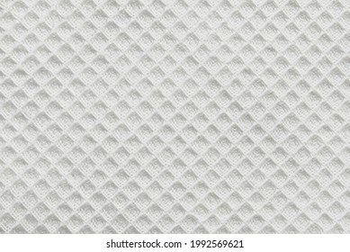 White cotton waffle fabric texture as background