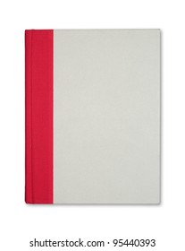 white cover book with red strap on white background