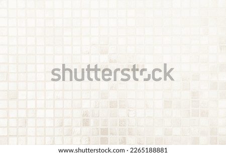 White or Cream ceramic wall and floor tiles abstract background. Design geometric mosaic texture for the decoration of the bedroom. Simple seamless pattern for backdrop advertising banner poster.