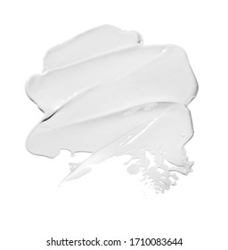 white cream swatch isolated on white