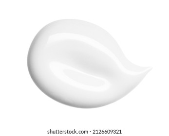 White Cream Texture. Face Creme, Body Lotion Swatch Isolated On White Background. Beauty Cosmetic Creamy Product Drop