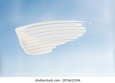 White Cream Texture On A Sky Background.