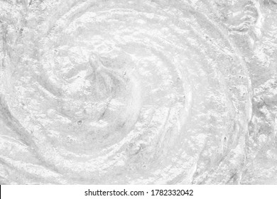 White Cream Texture. Surface Of Yogurt And A Smoothie Of Whipped Cream Smoothie. Background Texture Of Masks And Scrubs For Face And Body. Pearlescent Silver Surface Of The Foam.