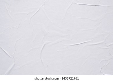 White Creased Poster Texture. Abstract Background.