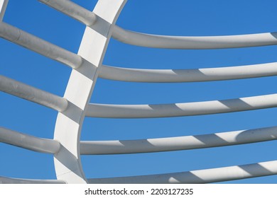 White Cruise Ship Railing Against Blue Sky